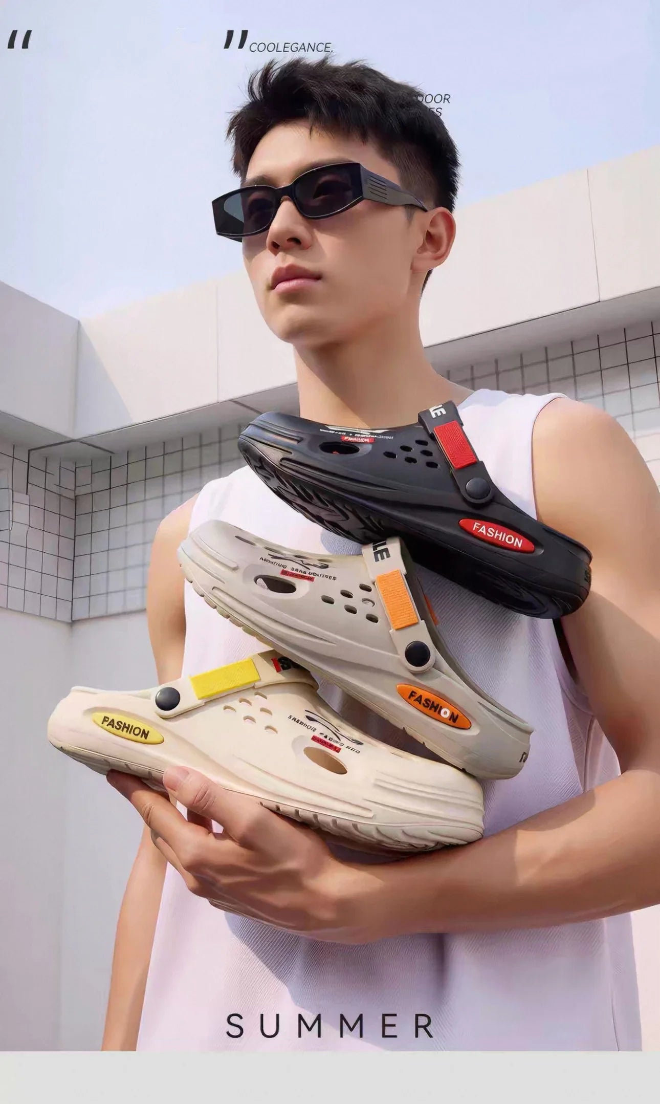 Men's Slip-on Sandals for The Beach Non-Slip Slippers Thick Soft Platform Slide Fashion Comfortable Sandals Slippers Shoes