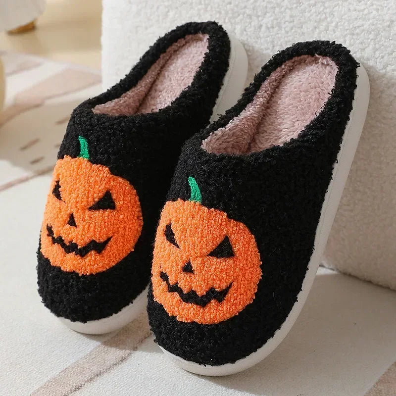 House Fuzzy Slipper Men Male Ghost Face Blue Evil Eye Home Shoes Plush Winter Warm Indoor Floor Non Slip Women Female Halloween