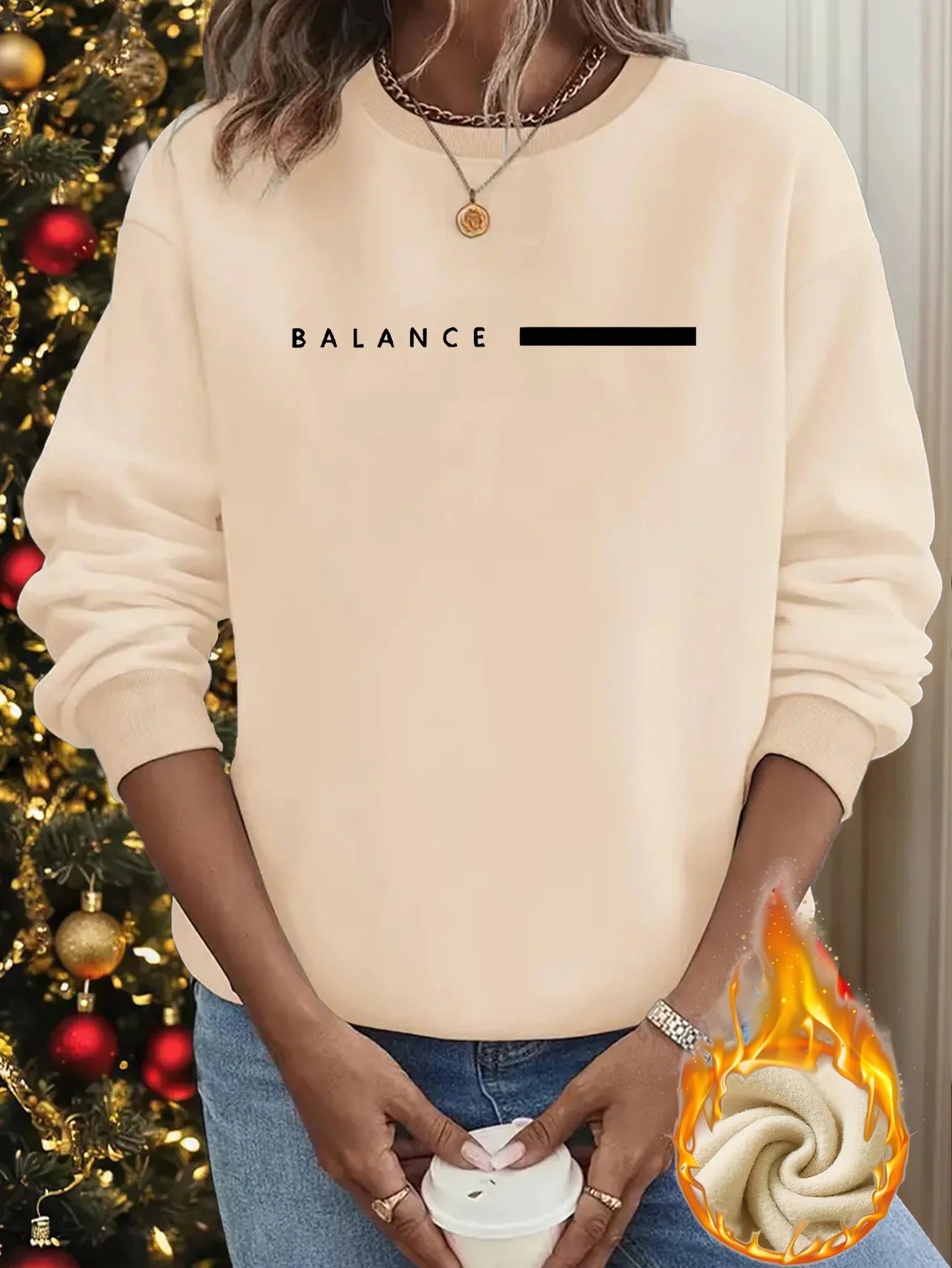 Women's Casual Heart Print Pullover Sweatshirt Geometric Design Long Sleeve Round Neck Machine Washable Regular Fit for Autum