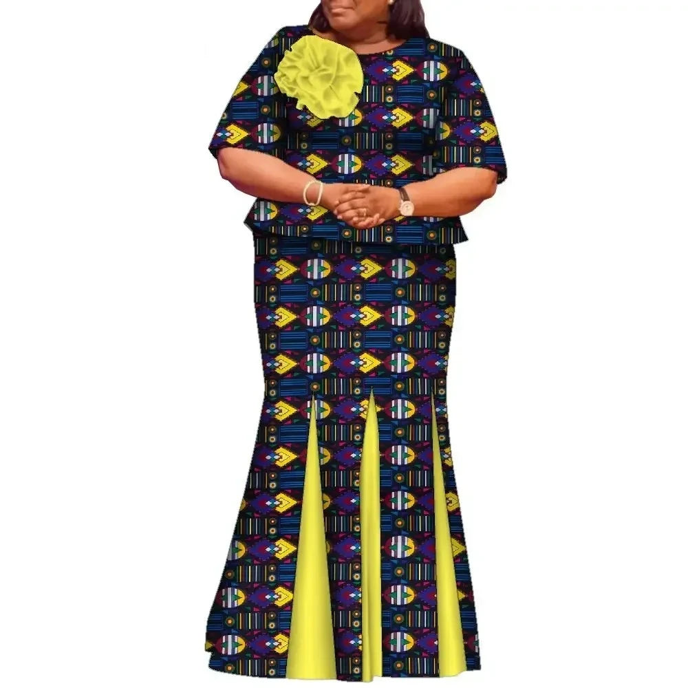 African Skirts and Top Sets for Women Party Ankara Fashion African Print Clothes Dashiki Outfits Lady Evening Gowns WY2143