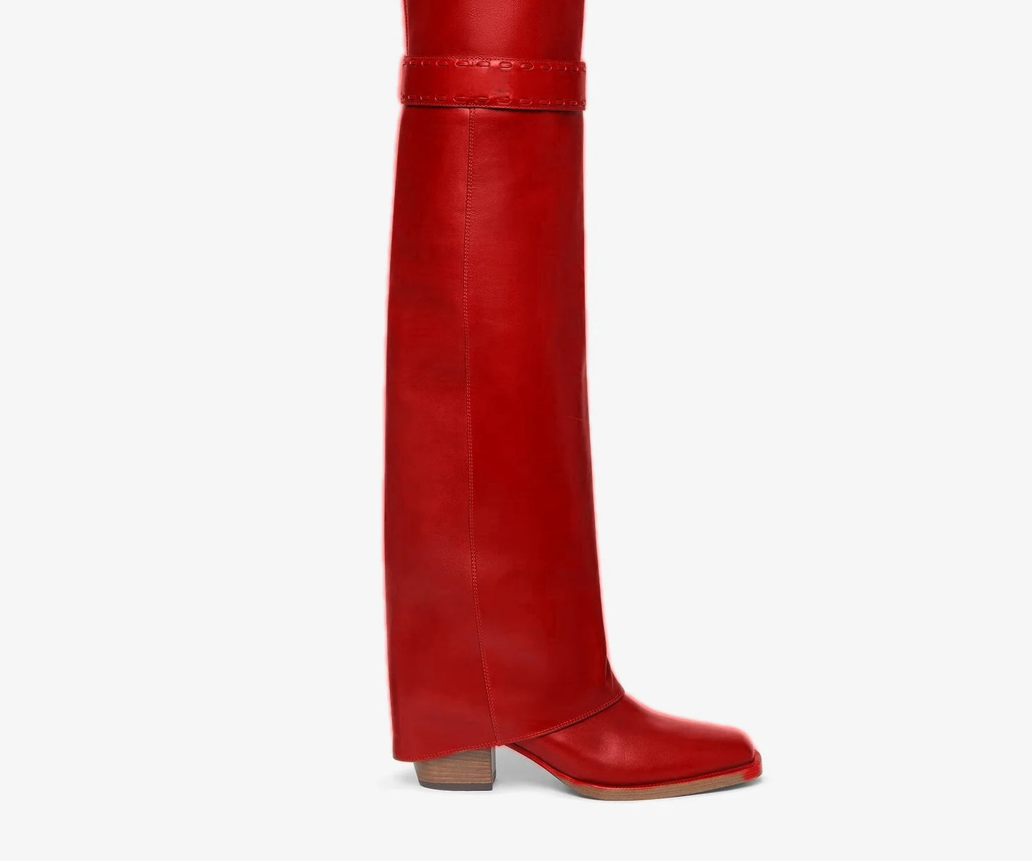 Elegant Temperament of European and American Women, Thick High Heels, Skirt Hem, Knee High Boots, Oversized Retro Knight Boots