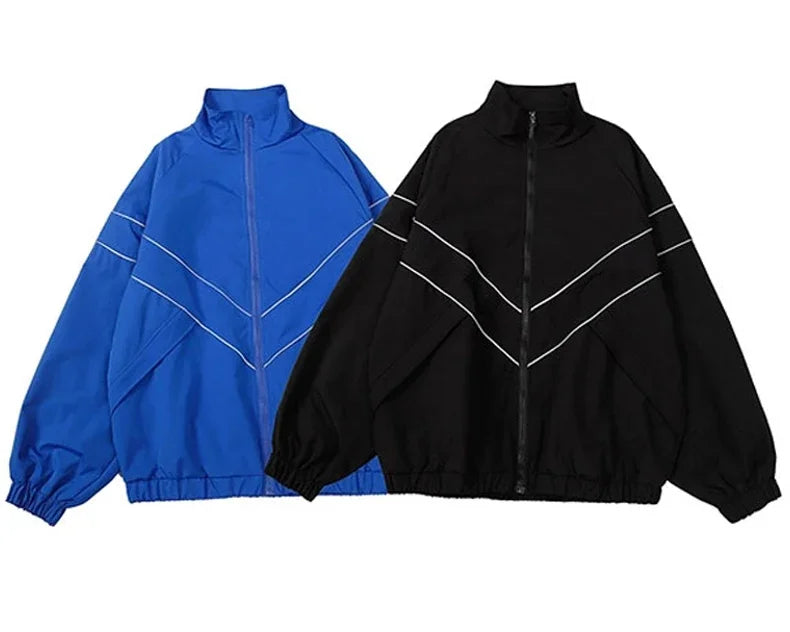 Hip Hop Varsity Jacket Men High Street Patchwork Color Block Windbreaker Outerwear Coats Spring Autumn Thin College Jackets Male