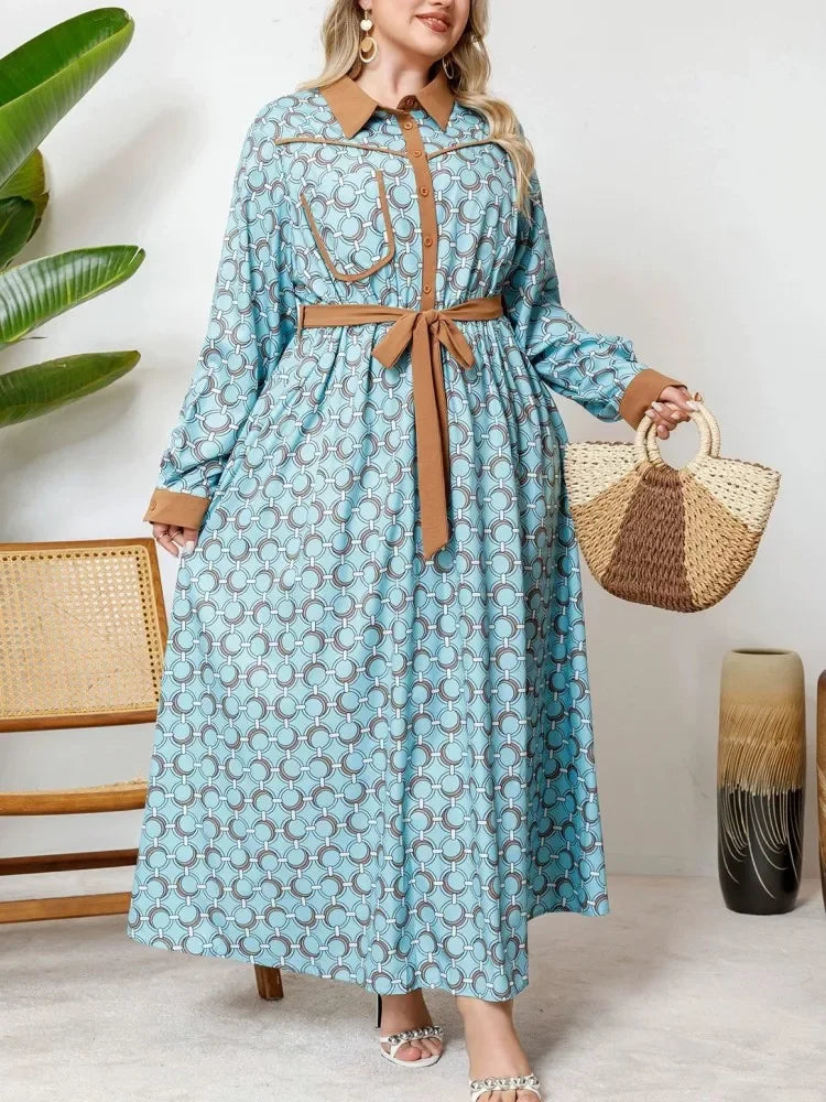 African Dresses For Women Elegant Spring Autumn Long Sleeve Dashiki Maxi Dress Ladies Traditional African Clothing Fairy Dreaes
