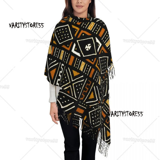 Custom Printed African Bogolan Scarf Men Women Winter Fall Warm Scarves Africa Ethnic Tribal Art Shawl Wrap