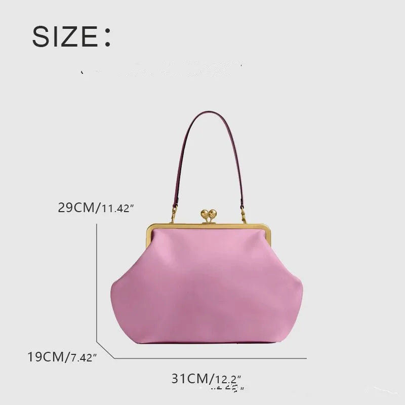 Classic Large Capacity Kisslock Frame Clip Bags For Women Luxury Designer Handbag And Purses 2026 Fashion Ladies Evening Bag