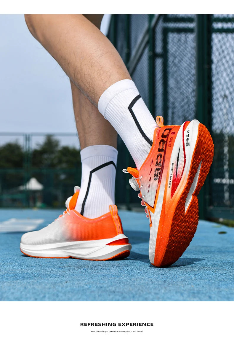 Fluorescence Running Shoes Carbon Board Marathon Men Sports Breathable Lightweight Women's Comfortable Athletic Sneakers Casual