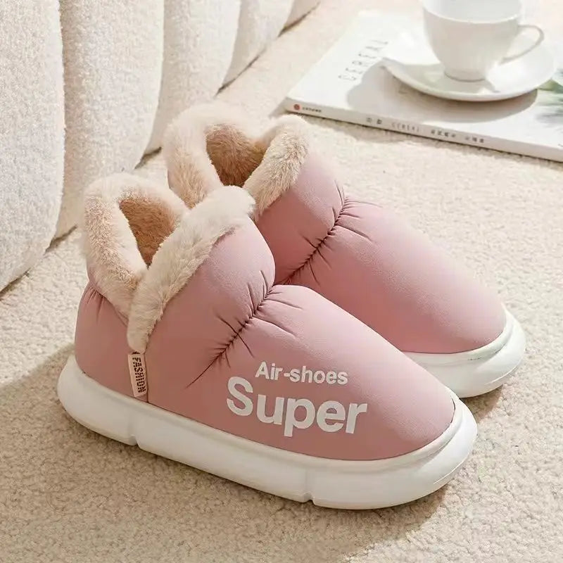 Winter Plush Men Cotton Shoes Warm Plush Men House Slippers Outdoor Soft Non Slip Women's Shoes Casual Furry Men Shoes