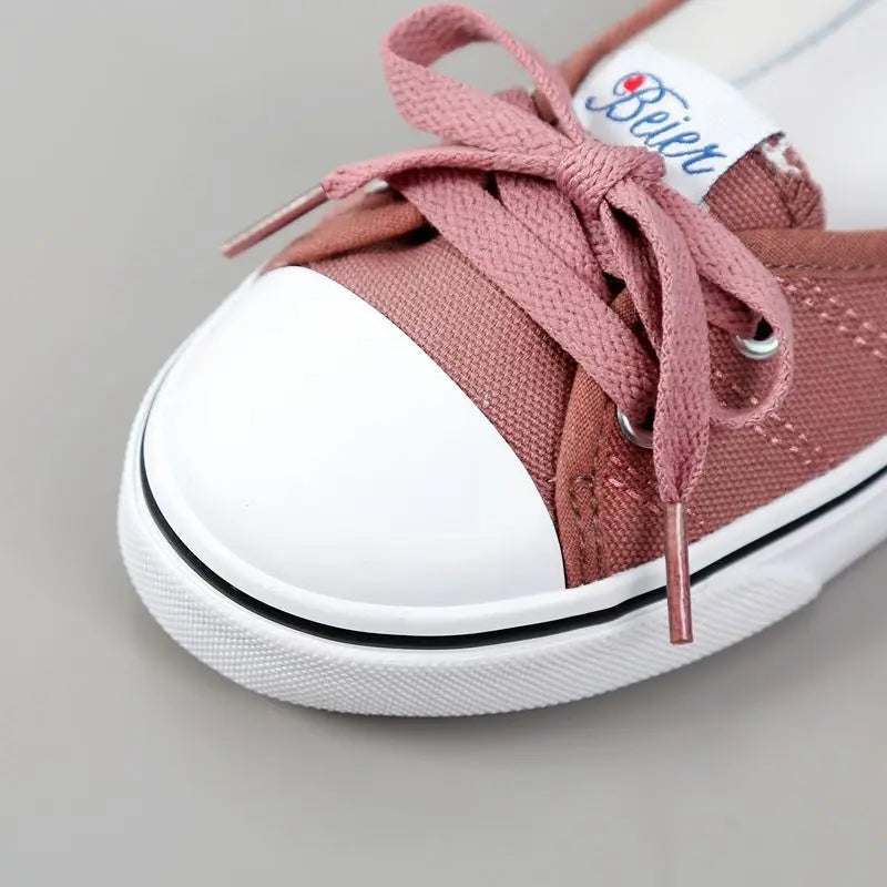 Red Women Footwear Flat Round Toe Black Canvas Ladies Shoes New Arrival 2025 Sale Cheap Vulcanized for Casual Urban 39 Walking A