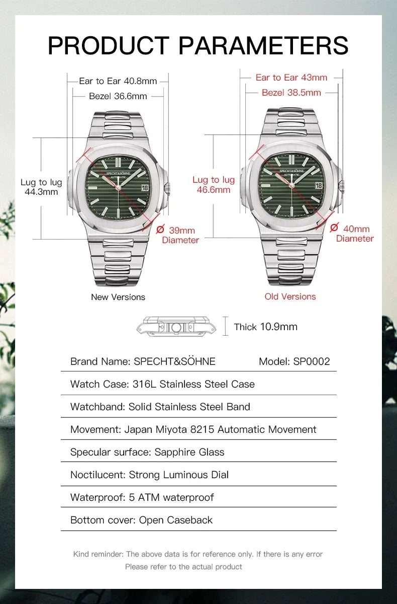New Arrivals Fashion Men's Watches Luxury Automatic Watch For Men 42MM Stainless Steel Waterproof Rose Gold Sapphire5711 Watch