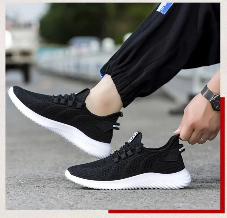 Spring New Fashionable Men's Running Shoes Leisure Style Youth Trendy Sports Shoes Low Top round Toe Rubber Outsole Mesh Lining