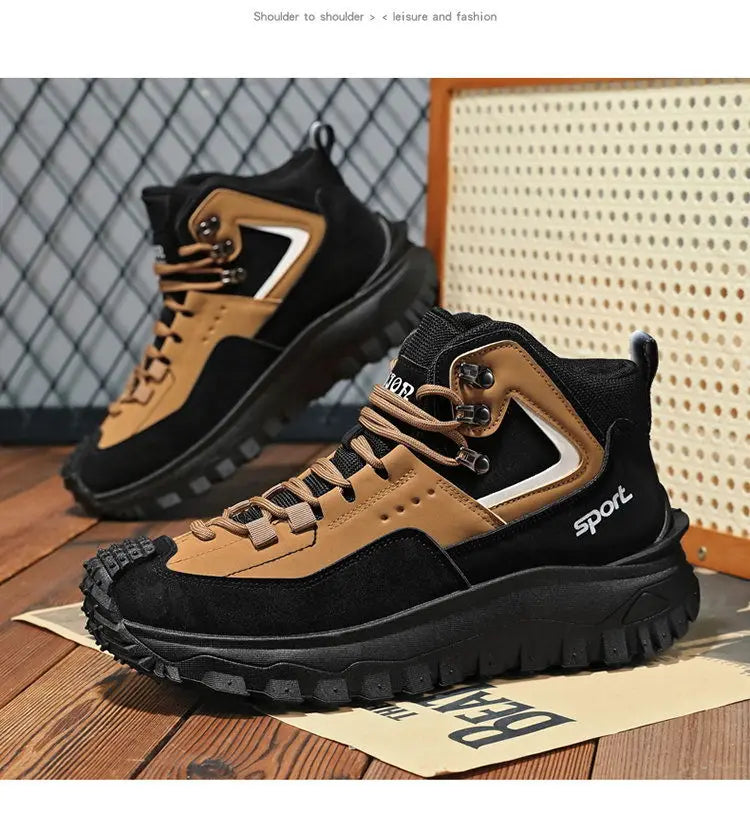 Men's Large Size Versatile Mountain Climbing Anti-slip Wear-resistant Outdoor Casual Trendy Spring Lightweight Dad Shoes