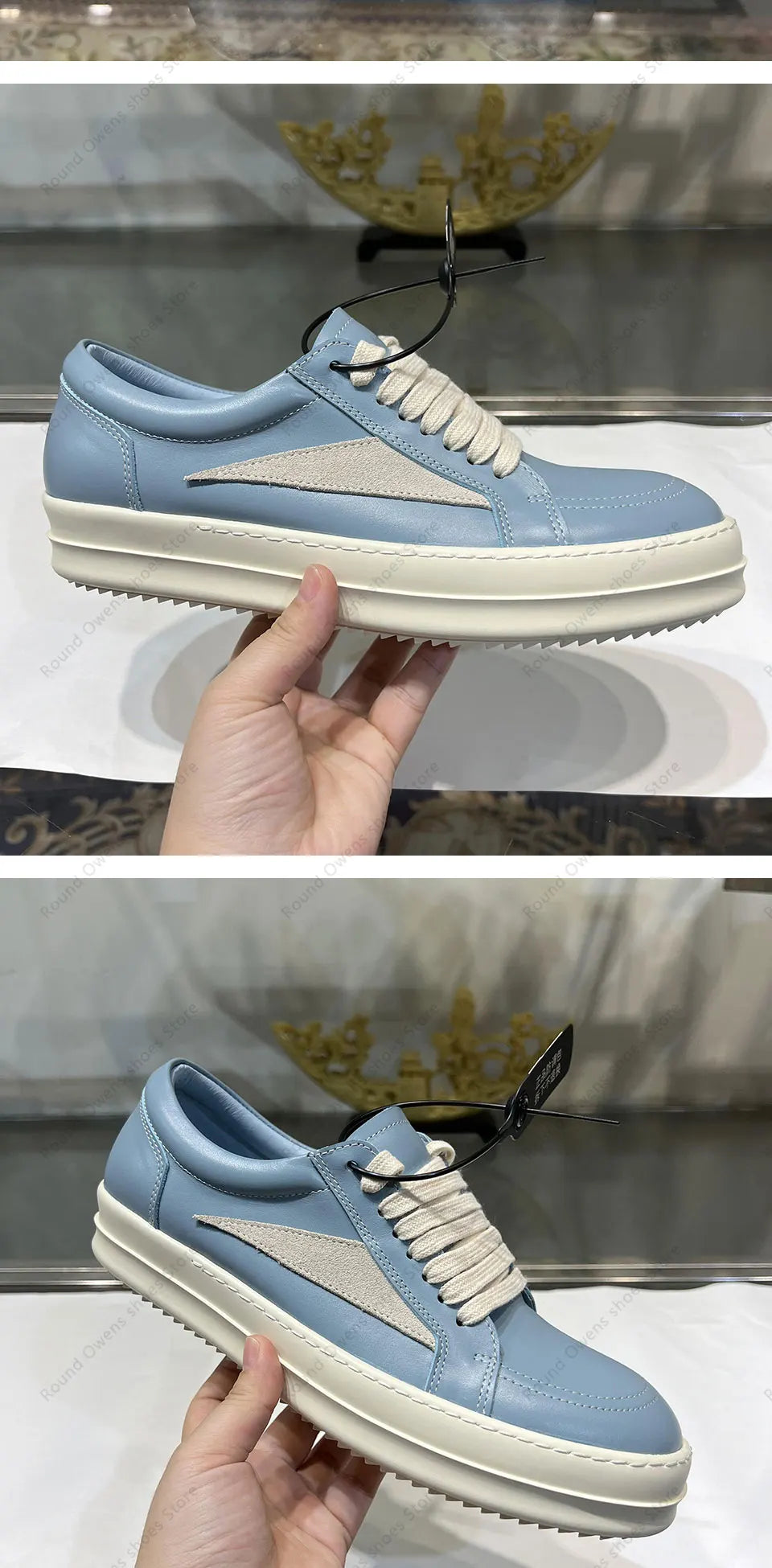 Dunk Blue Low Top Quality Casual Shoes Men Genuine Leather Hip-hop Rock Women Lace Up Ro Original Platform Flat Luxury Sneakers
