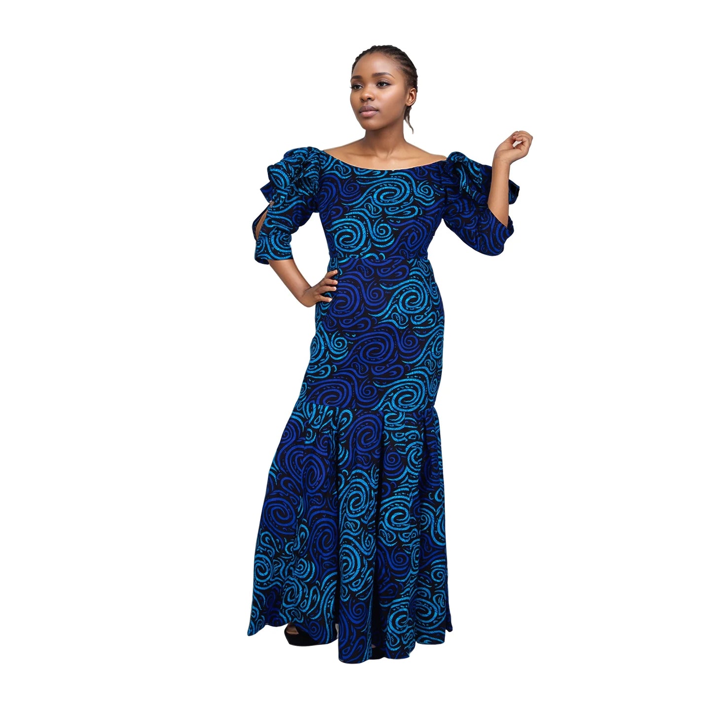 Fashion Robe Africaine Femme Elegant Maxi Long Dresses African Ankara Print Mermaid Dresses Dashiki Evening Gowns Wy9482