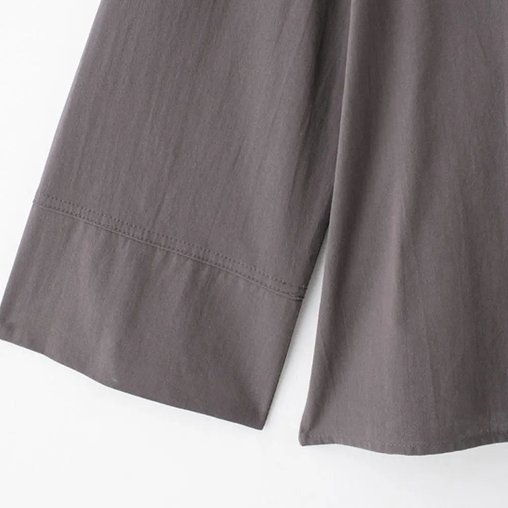 Women Fashion With Tied Loose Kimono Blouses And High Elastic Waist Side Pockets Pants Female Two Piece Sets Mujer BAZAARHUBO