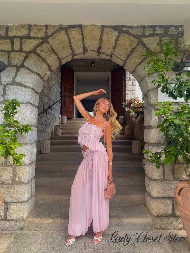 Women Lace Patchwork Pleated Slip Green Maix Dress Sexy Spaghetti Strap Sleeveless Backless 2026 Summer Vacation Beach Robe New