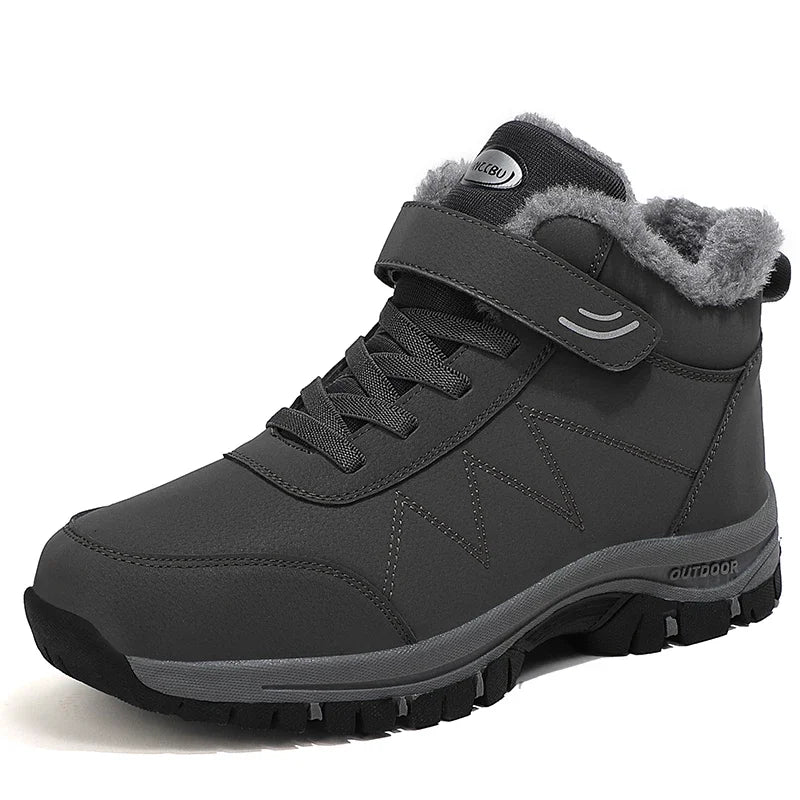 Men Waterproof Outdoor Boots Winter Warm Popular Footwear Male Suede Casual Snow Plush Warm Shoes Leather Walking Shoes 35-46