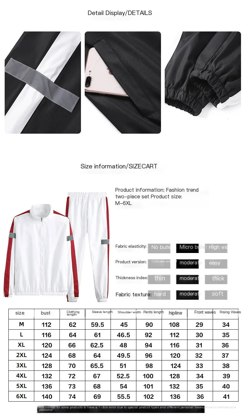 Outdoor Men's sportswear set (Jacket + Sweatpants) umbrella corporation print Zip-up Tracksuit Branded men's sweatshirt set