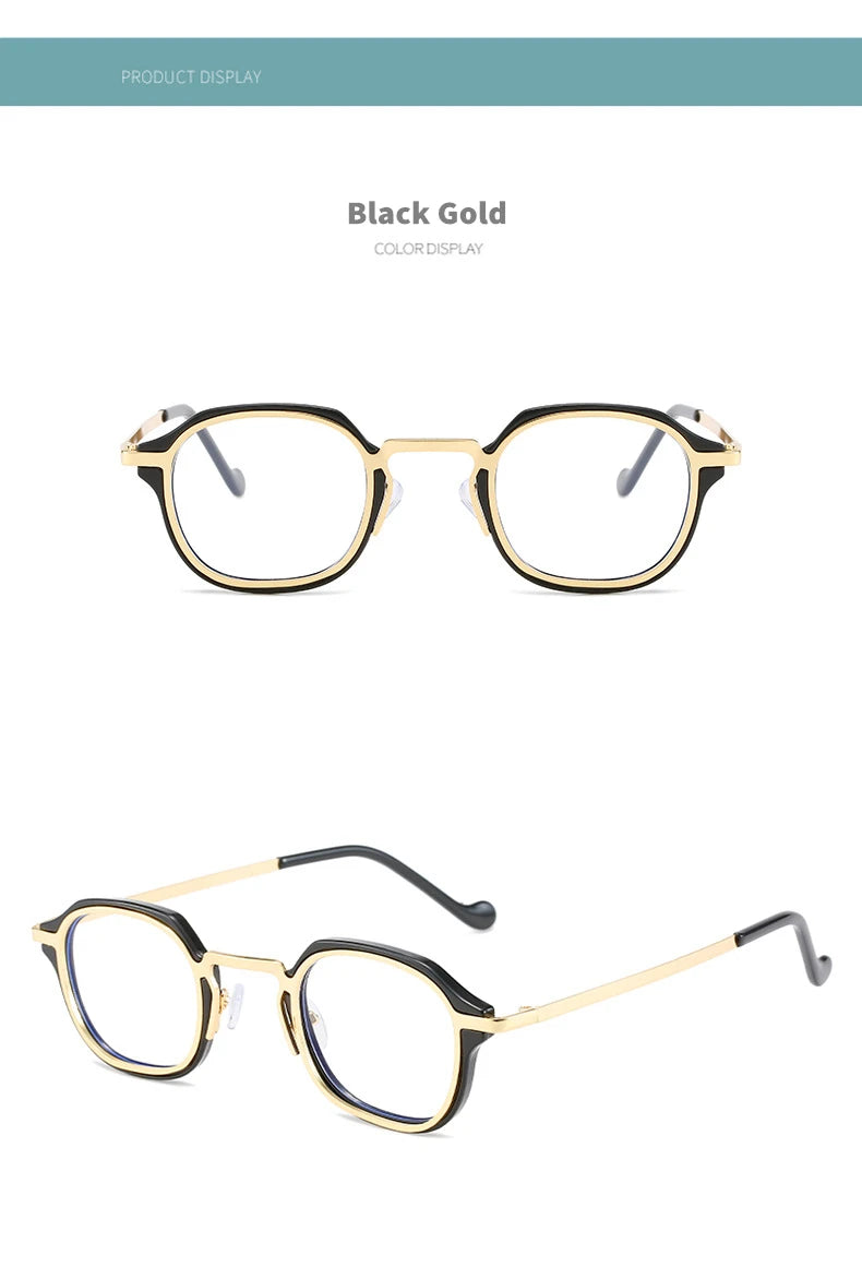 Blue Light Computer Glasses Men TR90 Metal Round Frame Myopia Glasses Women Vintage Optical Nearsighted Eyeglasses 0 To -600 BAZAARHUBO