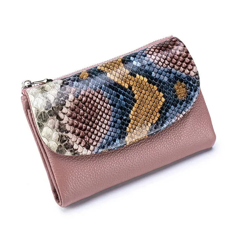Short Genuine Leather Wallet Women RFID Card Holder Purse Ladies Mini Soft Real Cow Leather Clutch