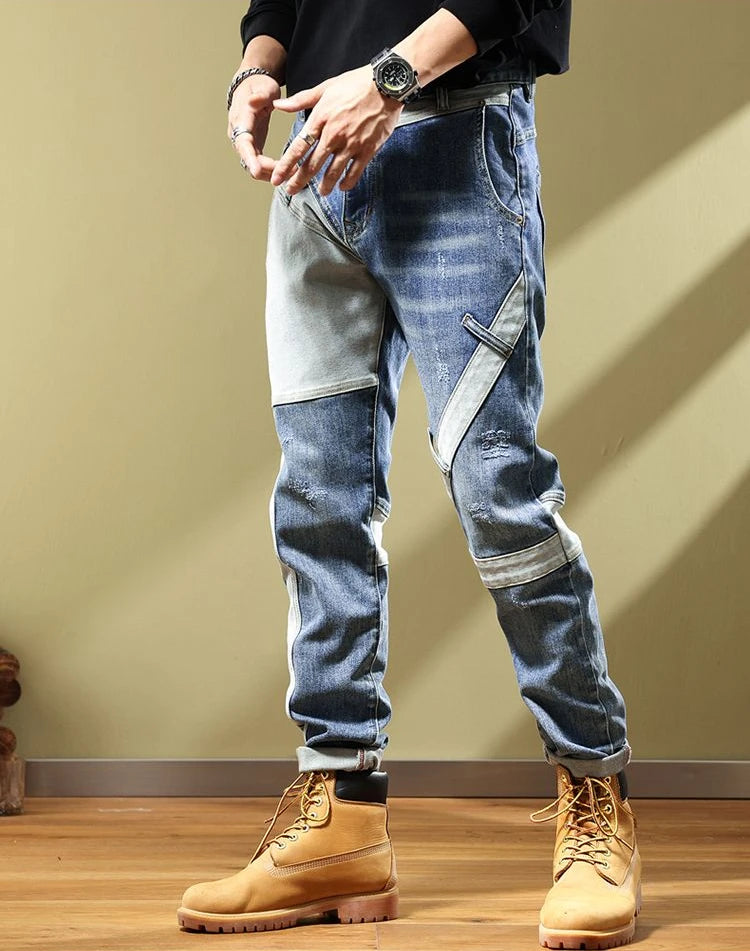 Jeans for Men Tapered Harem Mens Cowboy Pants Stylish Trousers Slim Fit Boot Cut Luxury Casual Loose Stretch Harajuku Elastic Xs