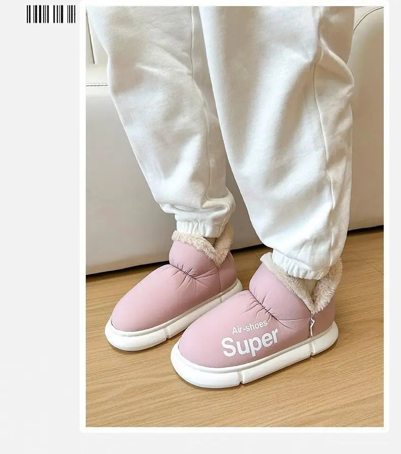 Winter Plush Men Cotton Shoes Warm Plush Men House Slippers Outdoor Soft Non Slip Women's Shoes Casual Furry Men Shoes