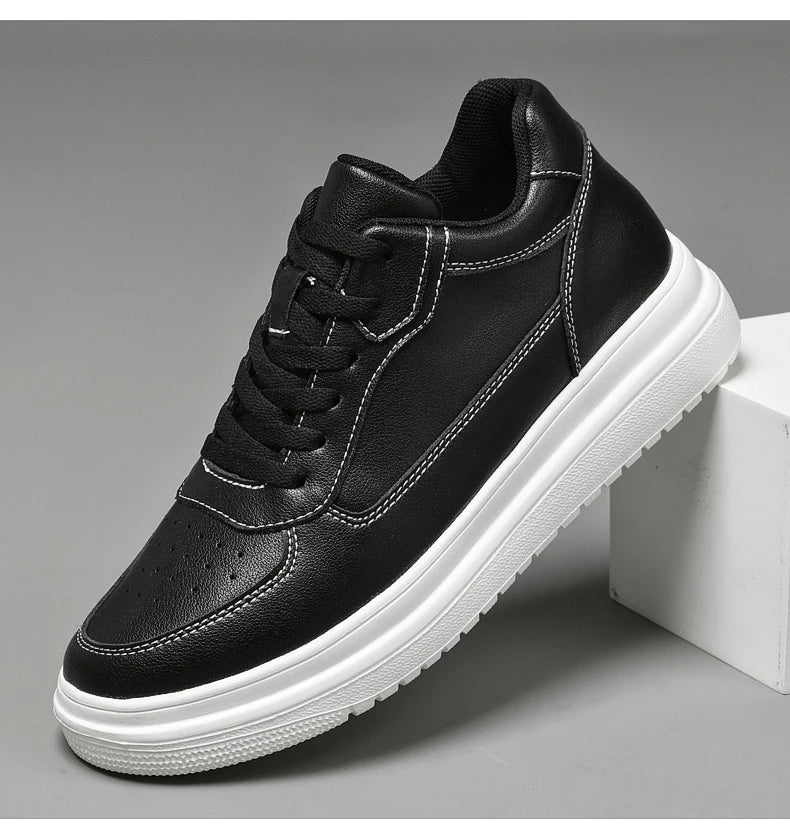 6 8 10cm Height Increasing Men Shoes High Quality Casual Leather Shoes Lace Up Platform Vulcanized Shoes Luxury Sneakers for Men