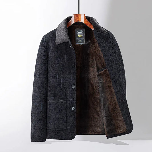 2026 Men Woolen Coats Men's business Casual Trench Coat Winter Coat with wool inner Man Autumn and Winter Wool Coat for Men