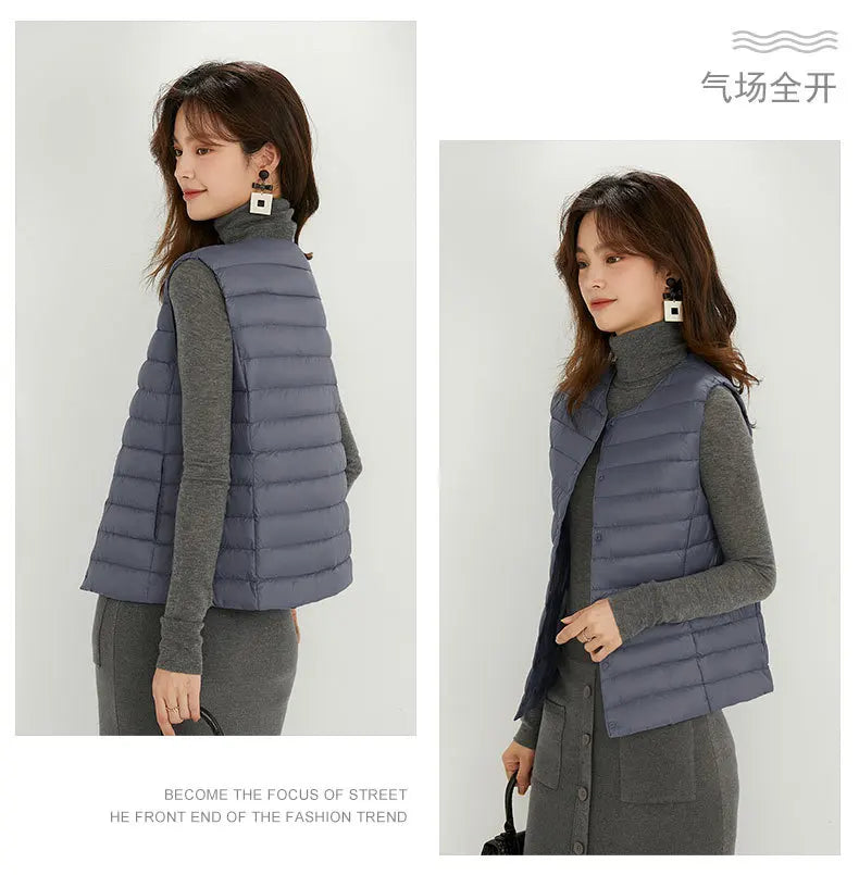 NewBang 90% Matte Fabric Womens Ultra Light Down Vest Waistcoat Sleeveless