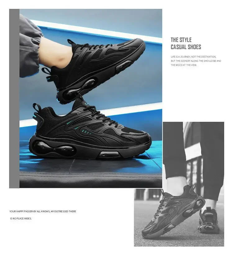 Spring Hot Sale Of The Season Men's Dad Shoes Fashionable Breathable Lightweight Air Cushion Shock Absorption Thick Bottom Simpl