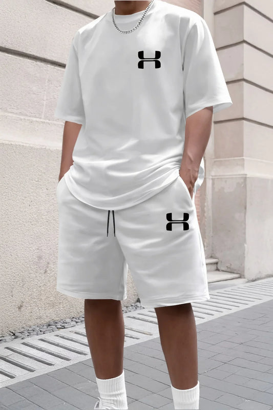 2026 New Men's Sportswear Short Sleeved T-shirt and Sports Shorts Summer Casual Jogging Pants Set Men's Two-piece Set