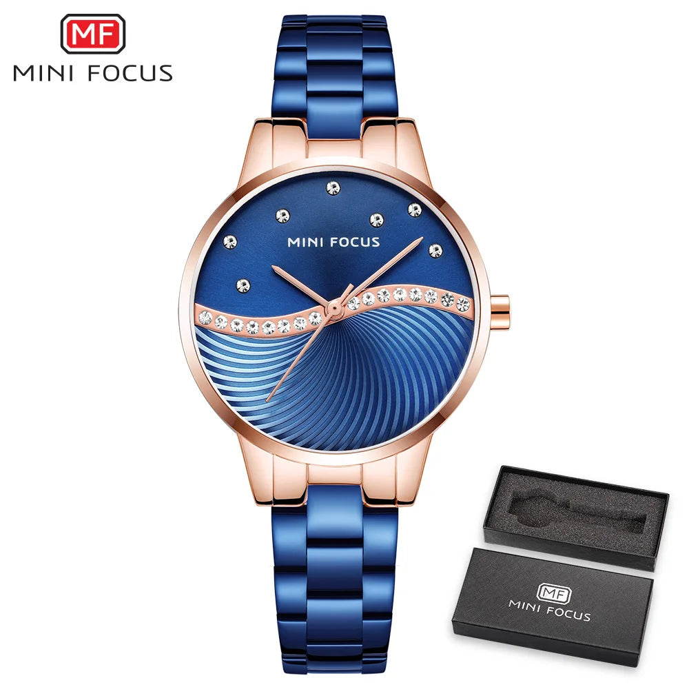 MINI FOCUS Womens Watches Top Brand Luxury Ladies Ultra Thin Watch Stainless Steel Waterproof Clock Quartz Wristwatch Woman 0263