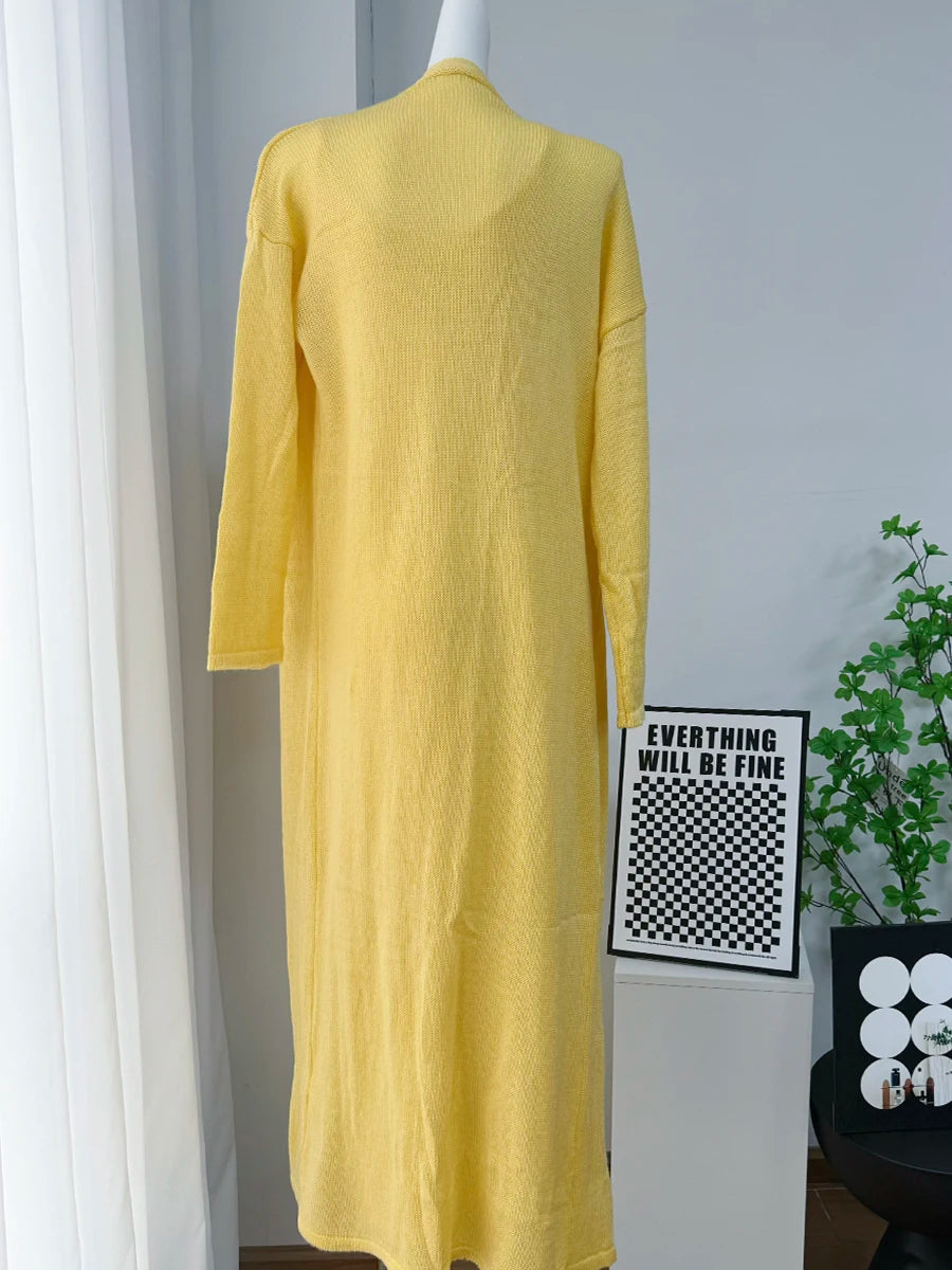 Hirsionsan Soft Loose Sets Women Three Pieces Long Sleeve Cardigan & Sexy Vest Dresses Elegant Female Hollow Outfits Tracksuit