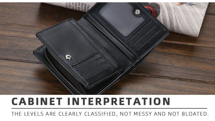 Fashion Men Wallets Zipper Card Holder High Quality Male Purse PU Leather Coin Holder Wallet