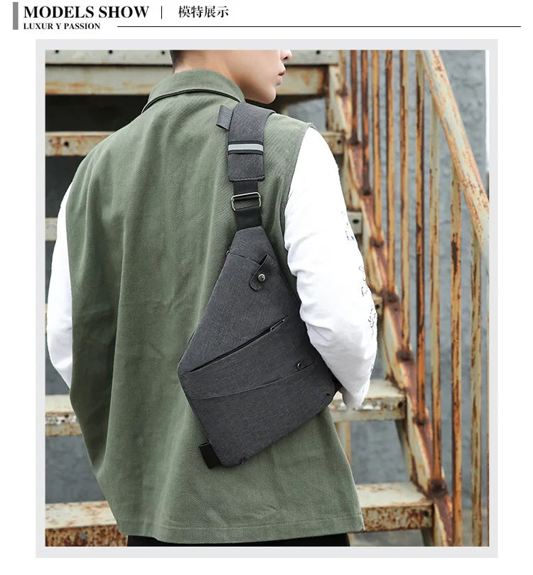 New Multifunction Chest Bags Anti Theft Single Crossobdy Bags for Men Waterproof Male Cross Body Messenger Bag Fanny Pack Sac