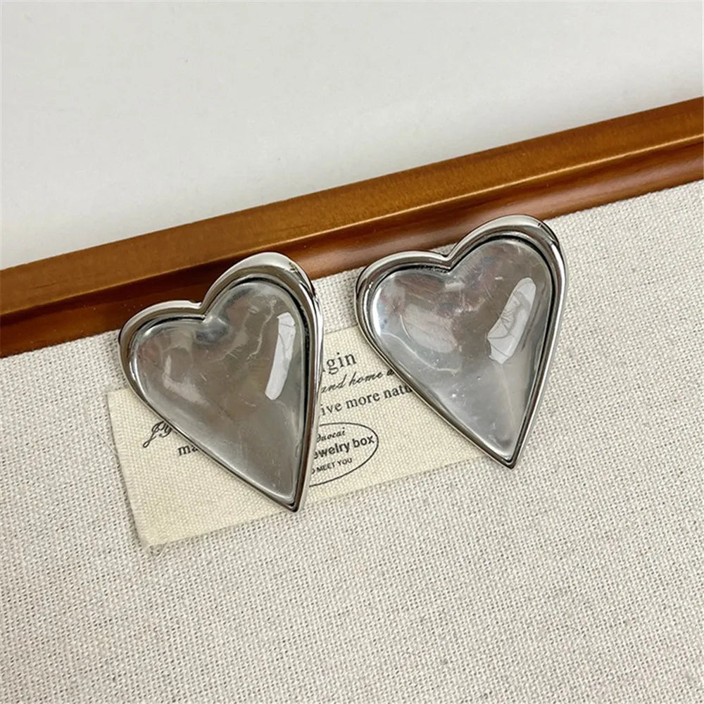 Korean-Style Summer Heart-Shaped Earrings Are Exquisite And Elegant Jewelry Accessories For Women