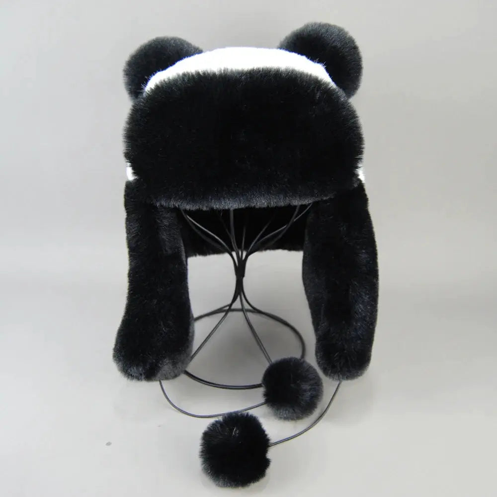 2026  Winter False Rex Rabbit Fur Bomber Hat Ushanka Cap Trapper Russian Artificial Hats Unisex False Rex Rabbit Fur Cap BAZAARHUBO