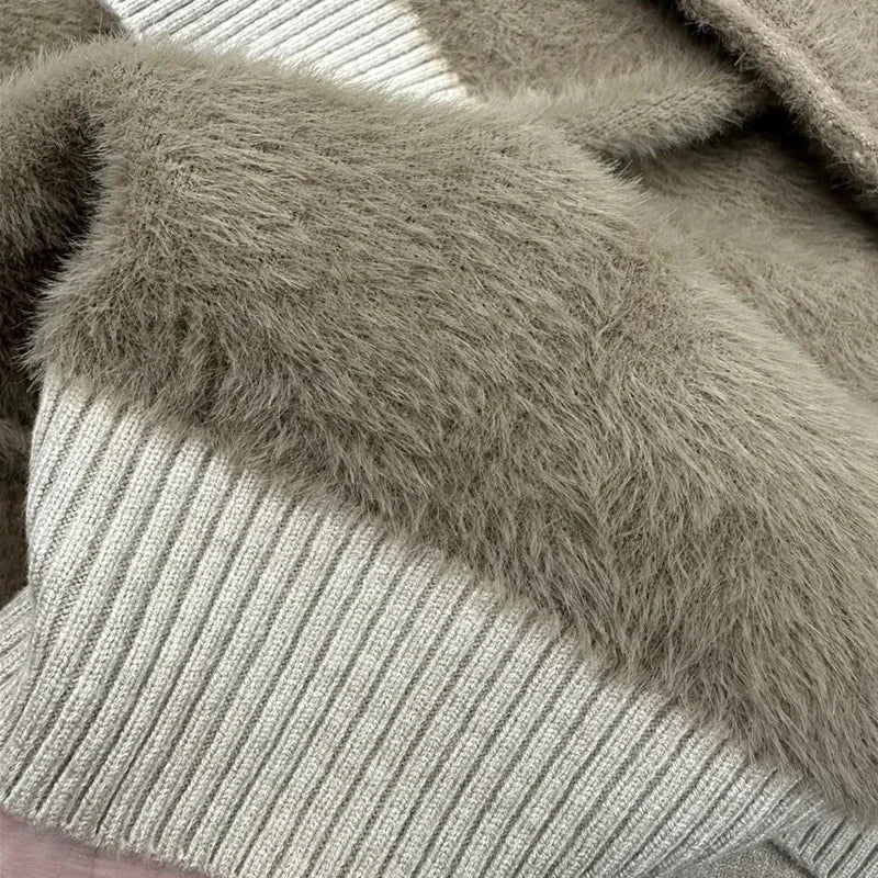 Women's O-neck Velvet Thicken Sweaters Winter Slim Warm Long Sleeve Knitted Tops Casual Plush Fleece Lined Soft Pullovers Ladies
