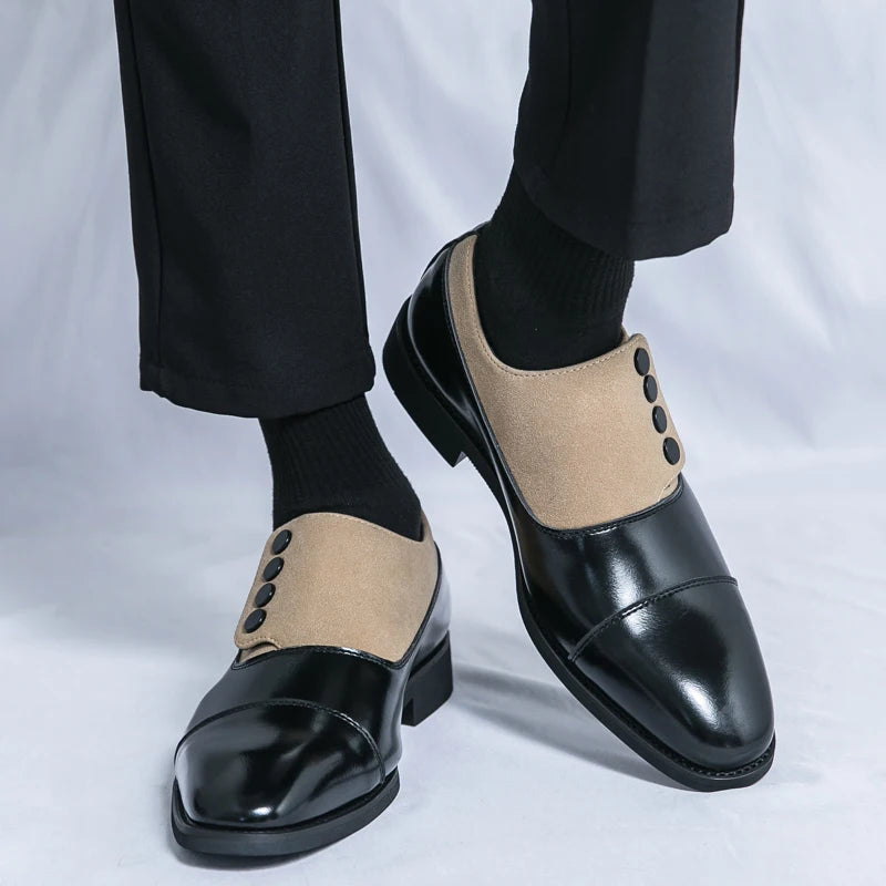High End Brand Men's Leather Casual Shoes Office Men's Business Shoes Luxurious Banquet Pointed Toe Shoes for Wedding Brown