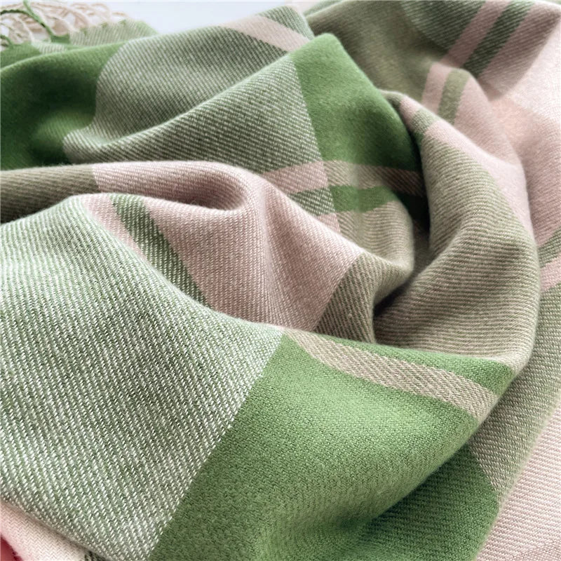 200*65CM New Men Women Autumn Winter Luxury Scarfs Cashmere Feeling Muffler Fall Blanket Classic Plaid Foulard Soft Warm Scarves BAZAARHUBO