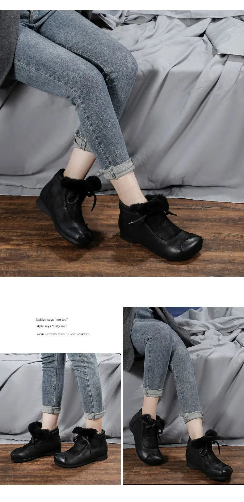 Careaymade-Genuine leather women's boots Fashion retro warm Oversized shoes cow leather Pure handmade ankle boots Casual boots