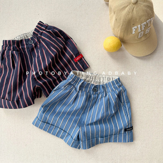 2026 Summer New Children Casual Striped Shorts Boys Girls Loose Shorts Thin Cotton Toddler Pants Fashion Kids Clothes