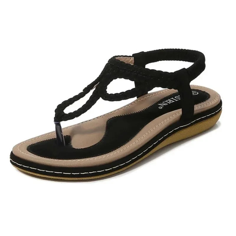 BEYARNE Women Sandals Flip Flops Summer Flat Shoes Woman Bohemian Sandals Ladies Vacation Beach Sandales Femme