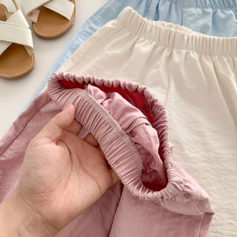 Casual Teen Girl Clothes  2 To 8  9 12 Years Kids Girls Pants Solid Color Trousers Children's Pants For Cute Elegant Girl Wear