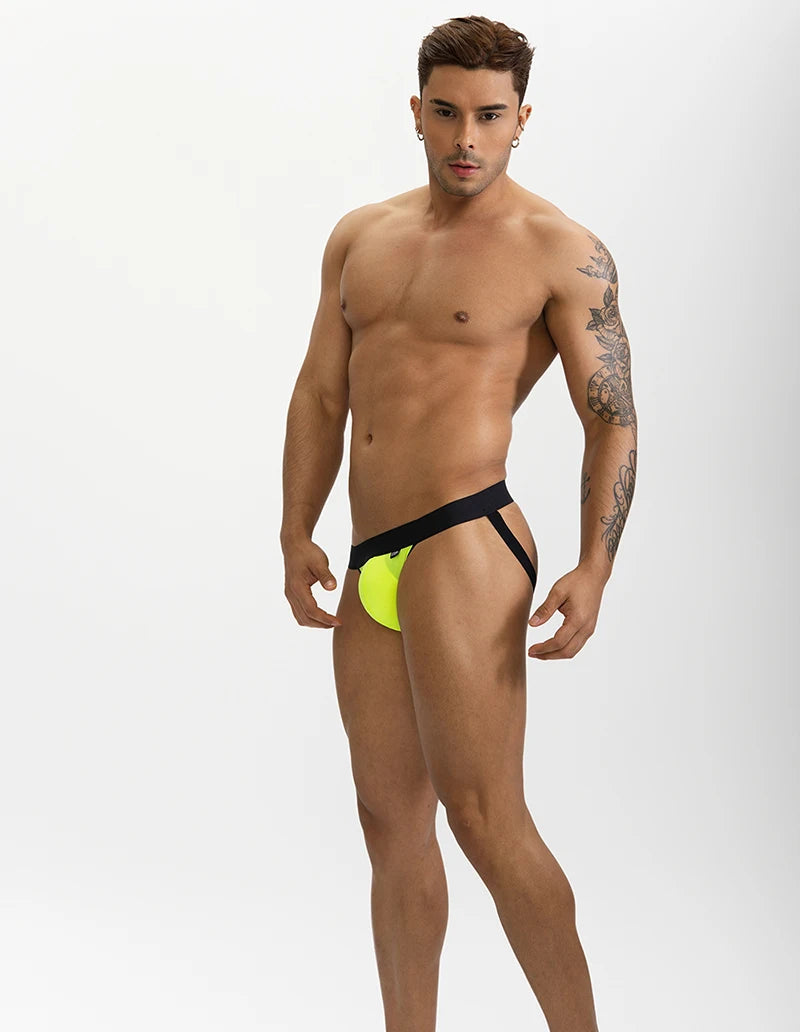 Sexy Man Underwear G-String Ice Silk Gay Men's Underpants Jockstrap Bikini Slip Mens Tanga String Thong Back Open T-Back Panties