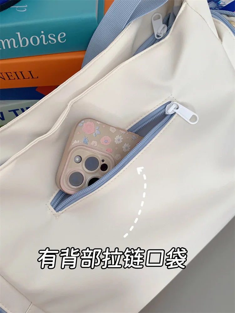 Trendy Transparent Simple Crossbody Bag for Girls Large Capacity School Shoulder Bag Comfortable and Versatile Texture Ita Bag
