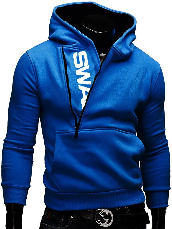 New Men's Jogging Set Fashion Sports Set Letter Hoodie Set Oblique Zipper Letter Sports Pullover Hoodie Jacket Sports Set