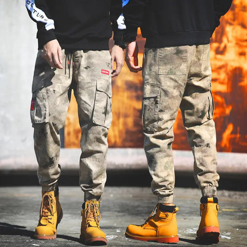 Workwear Camouflage Pants for Men - High-end Spring/autumn New Style Pants, Loose Fit, Casual, Rolled Cuffs, Durable