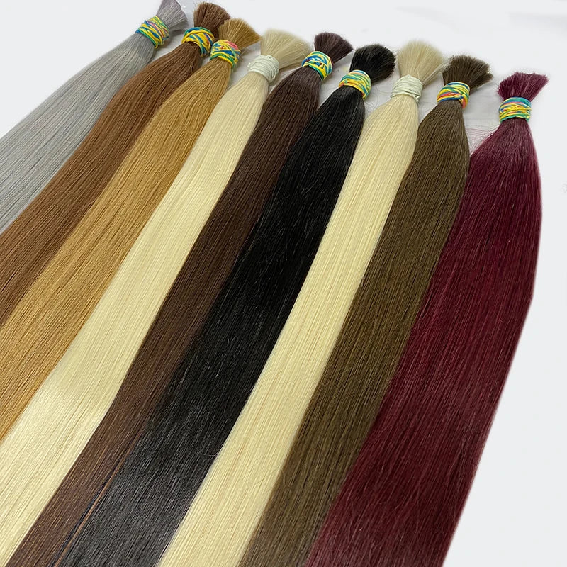 Human Hair Bulk No Weft Vietnamese Hair Virgin Remy Straight Hair Bulk 12-30inch 100g 100%  99j Real Natural Hair Extension Grey