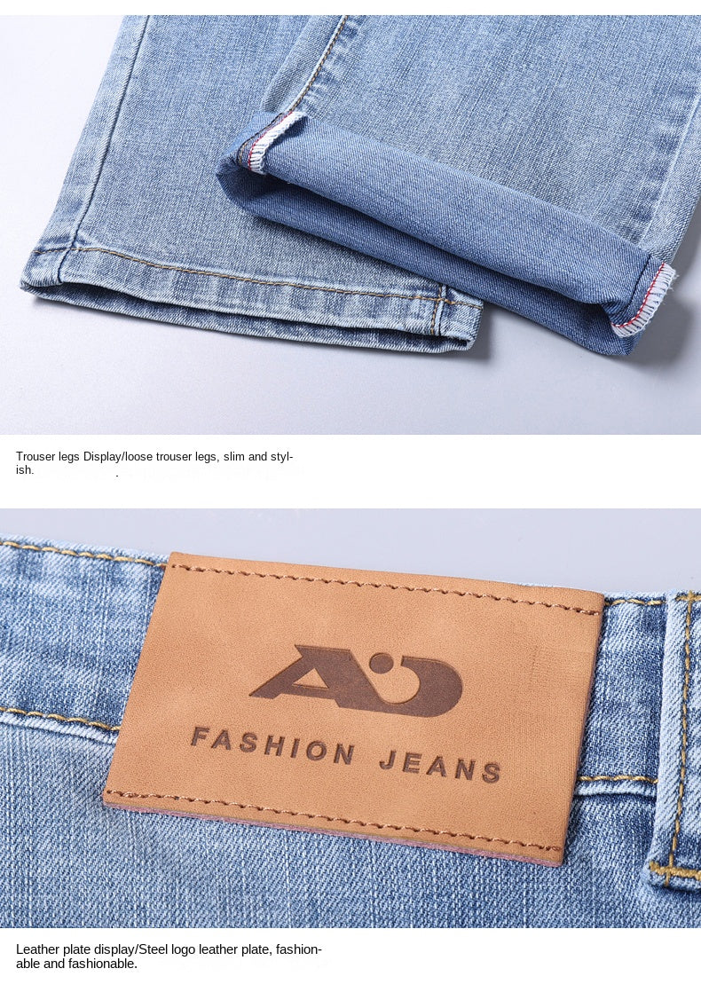 2026 Thin or Thick Material Slim Fit Men's Luxury Classic Style Men Jeans Business Stretch Denim Male Trousers Clothing