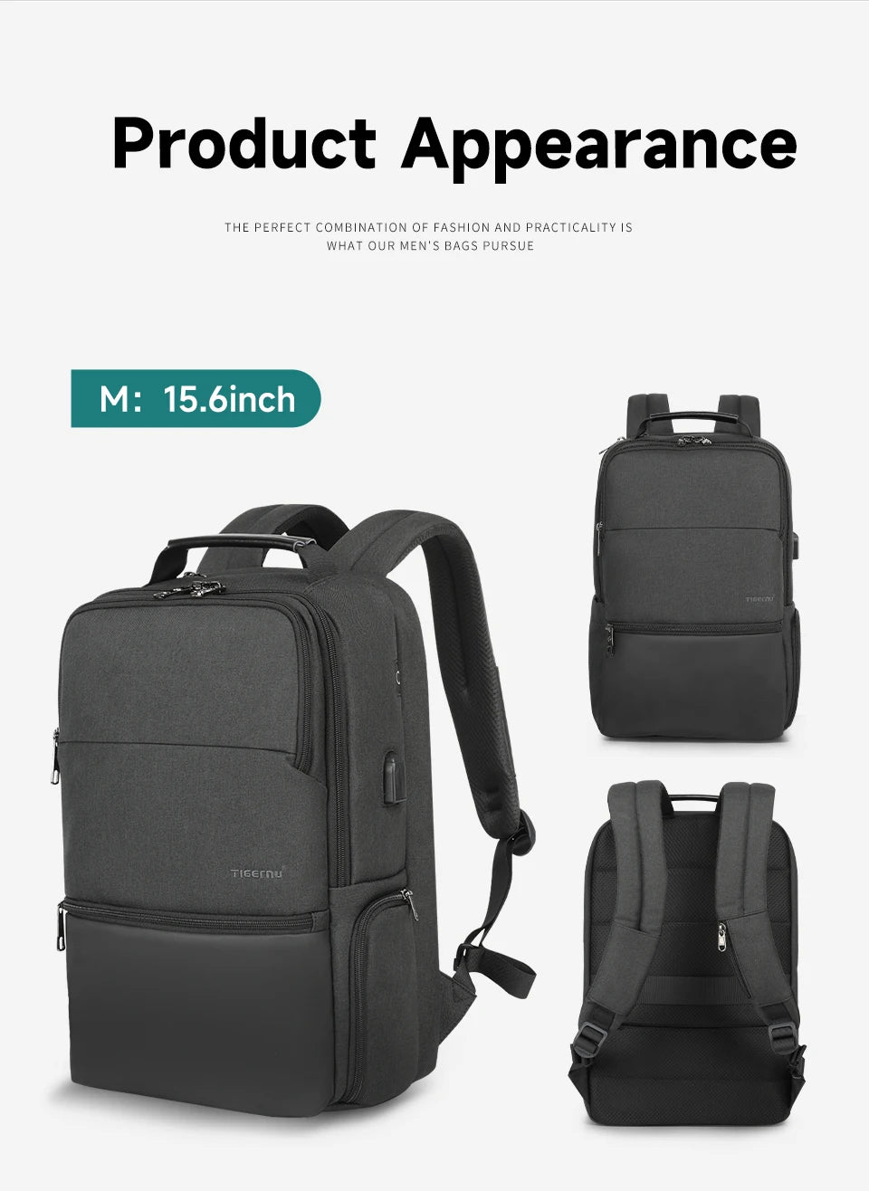 Tigernu Travel Backpacks For Men 15.6 17 19'' Laptop Backpack Male Business Backpack Bags For School Backpack Mochila Knapsack
